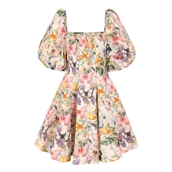 NEW Selkie The Cotton Mini Day Dress - Butterfly Botanics Print - Picture 3 of 13